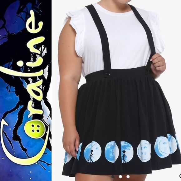 Her Universe Coraline Button Moon Suspender Mini Skirt Plussize 1X - Picture 1 of 13